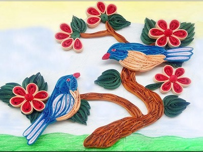 Quilling Wall Decorations |Quilling LOVE ❤ ???????? Birds sitting on Tree ???? Wall Art | Indian Tradition
