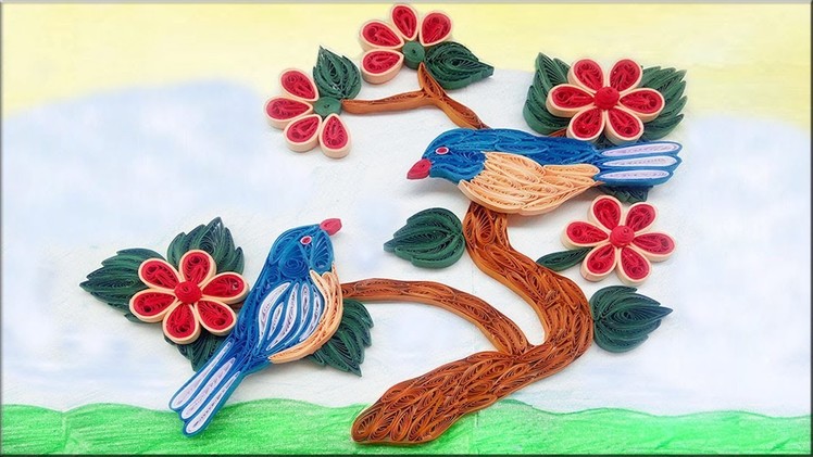 Quilling Wall Decorations |Quilling LOVE ❤ ???????? Birds sitting on Tree ???? Wall Art | Indian Tradition