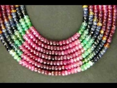 Rainbow 7 Strand Gemstone Necklace from India
