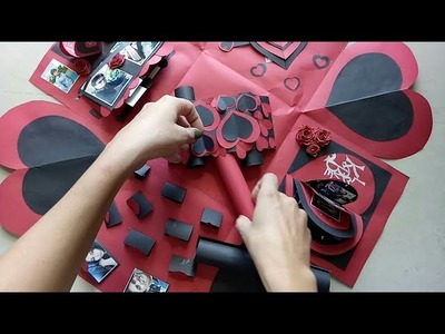 Valentine Special Explosion Box. . Love Special Black And Red.