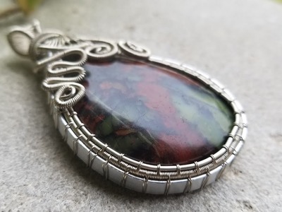 Wire Wrap Cabochon with Flat Wire