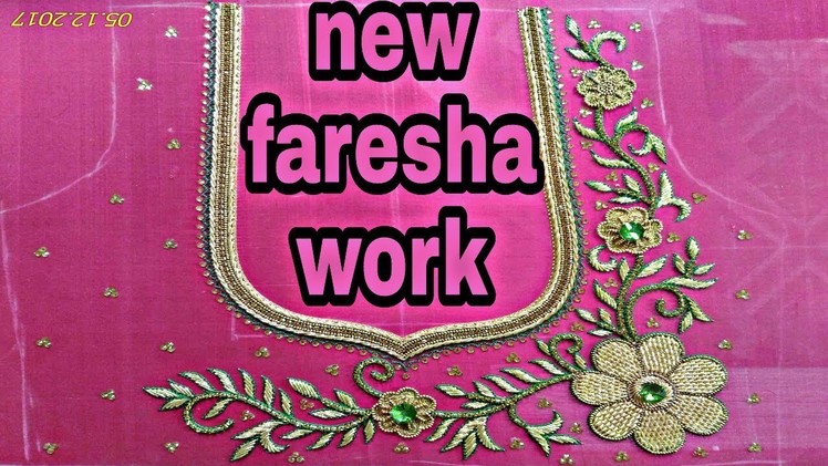 Zardoshi faresha work | Aari embroidery | hend embroidery