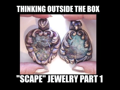 388 "Scape" mixed media surface effect on polymer clay Jewelry Part 1
