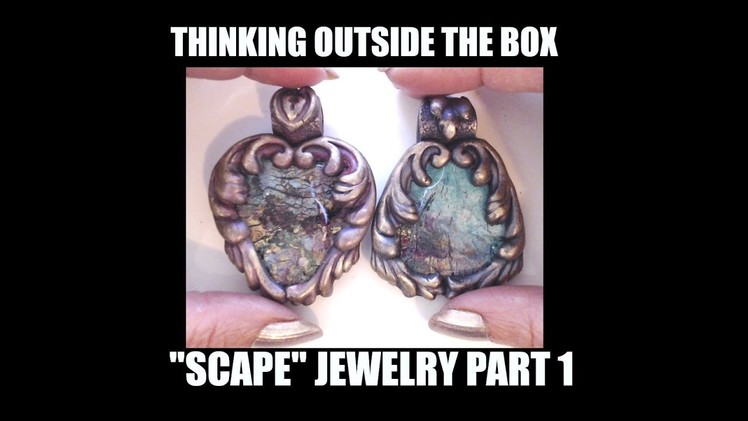 388 "Scape" mixed media surface effect on polymer clay Jewelry Part 1