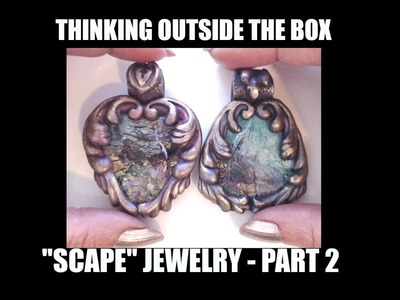 389 "Scape" mixed media surface effect on polymer clay jewelry Part 2