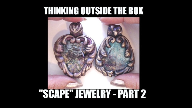 389 "Scape" mixed media surface effect on polymer clay jewelry Part 2