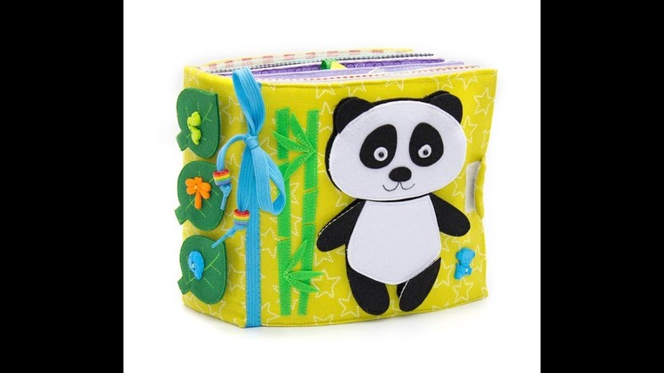 Activity toy, developmental toys, quiet book, educational toy, eco friendly, panda - 12 pages