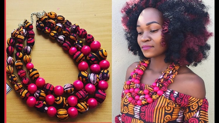 African Print Beaded necklace ANKARA DIY