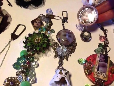 Art I make assemblage pendants and charms