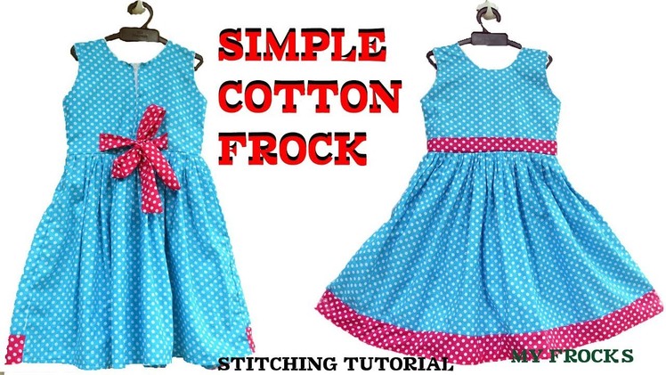 Baby frock cutting and stitching. simple cotton frock