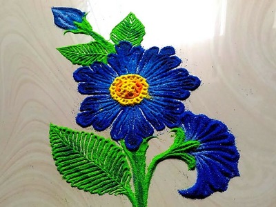 Beautiful rangoli designs with flowers branch by jyoti Rathod