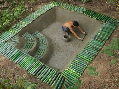 Build Underground Swimming Pool And Bamboo Pool Around Underground House