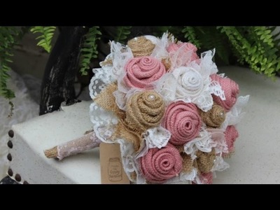 Burlap And Lace Wedding Bouquet