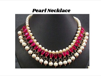 Designer pearl necklace | Making Unique model with pearls and Kundans