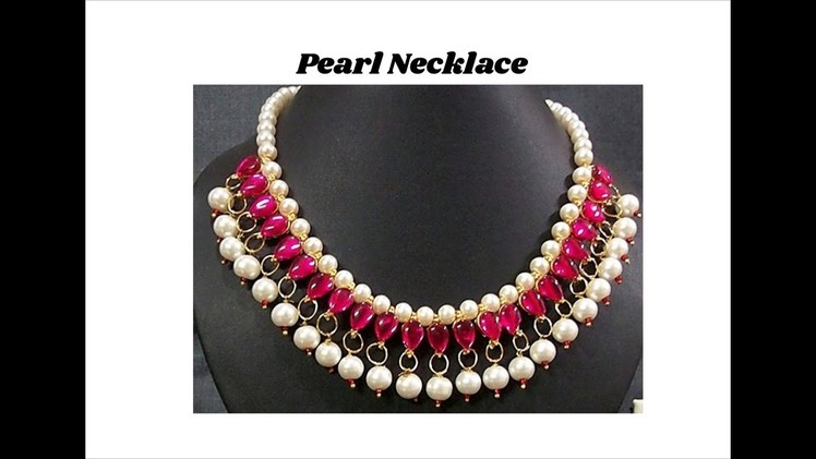 Designer pearl necklace | Making Unique model with pearls and Kundans