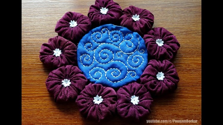 DIY - Beautiful table mat.floor mat | Flower shaped mat from old clothes
