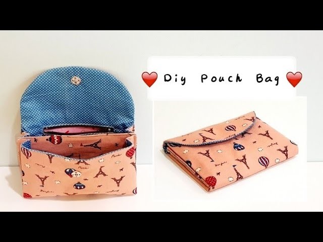 Diy pouch bag with zipper & layer | Free Template DOWNLOAD【用这种方法制作手握包比其他方法容易多了！】