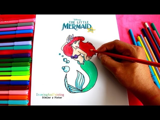 Drawing ARIEL (The Little Mermaid) | Cómo dibujar a Ariel (La pequeña Sirenita)