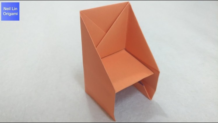 Easy Origami Chair Tutorial 簡單摺紙椅子教學 Silla de papel fácil #简单折紙  折り紙-ダイニング椅子
