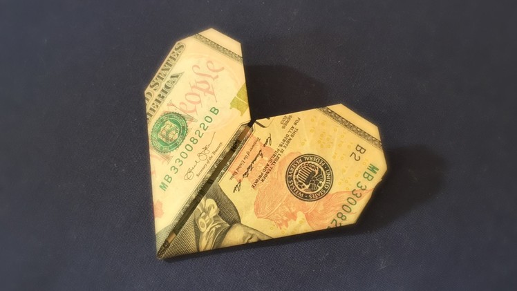 Easy Origami Dollar Bill Heart