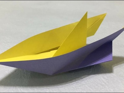 Easy Origami Yacht Tutorial 簡單摺紙遊艇教學 Yate de Papel Fácil #简单折紙船 折り紙-モーターボートの折り方
