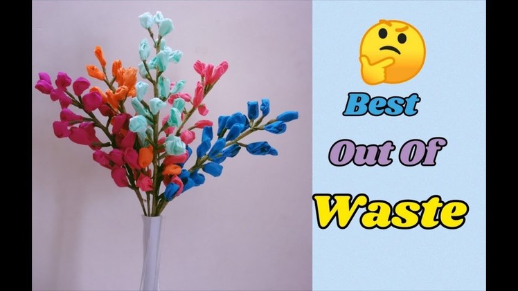 Flower bunches making with waste materials | Best out of waste