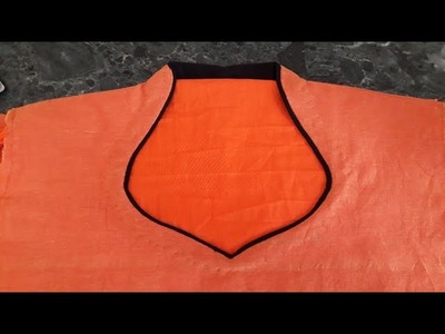 Halter neck (high neck) ķurti cutting n stitching with piping neck