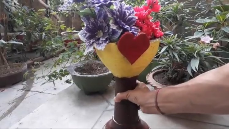 How to make a beautiful cement pot at home easily in very low cost.