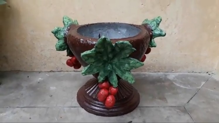 How to make beautiful cement pot easily at home.