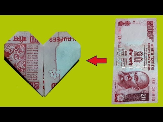 Impress Your Friends With This Easy Money Origami●Make A Origami Heart With Twenty Rupees Note
