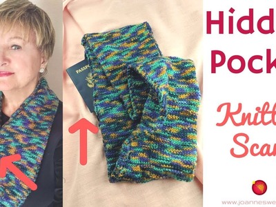 Knitted Hidden Pocket Scarf - Knitcrate Infinity Scarf with Secret Pocket
