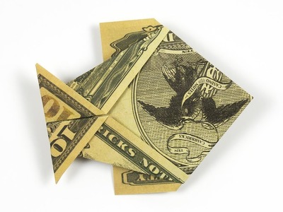 MONEY ORIGAMI FISH folding instructions, folding cash into a fish