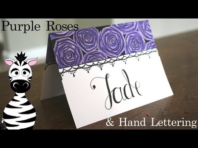 Purple Roses and Lettering Tutorial With Illustration Markers and Colored Pencils | Birthday Card