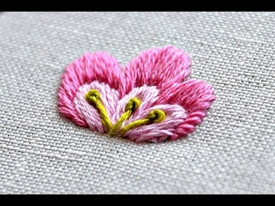 Satin stitch flower embroidery tutorials