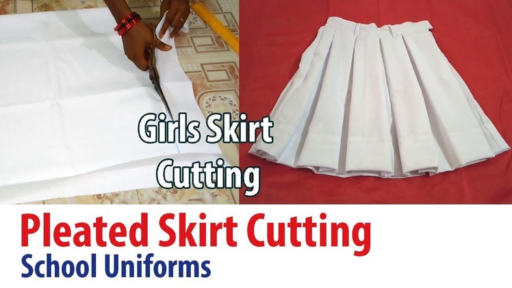 School uniforms for girls skirt cutting How to cut Box Pleated Skirt kids uniforms (DIY)