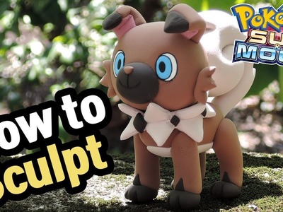 Sculpting Rockruff cute Pokémon in Clay