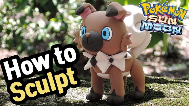 Sculpting Rockruff cute Pokémon in Clay