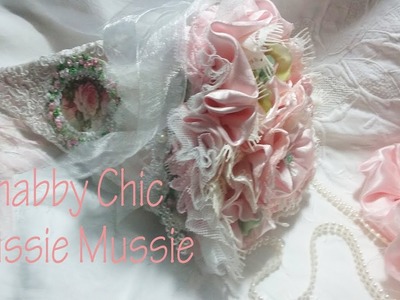 Shabby Chic Tri Fold Tussie Mussie - GDT #2 with Elegant Embellishments