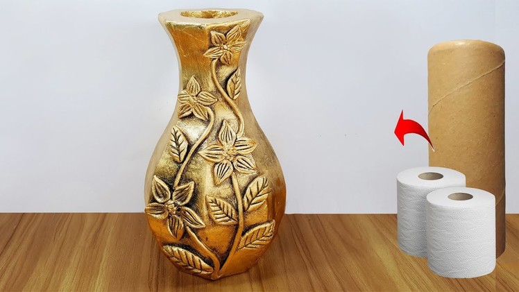 ফুলদানী তৈরি শিখুন .Awesome flower vase make with paper roll