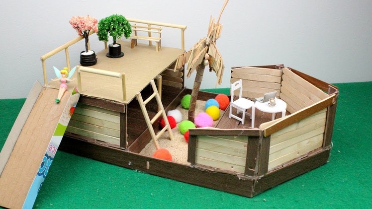 3 Easy Miniature Backyard Playground (Playsets) - Popsicle Stick Crafts | Toys for Kids