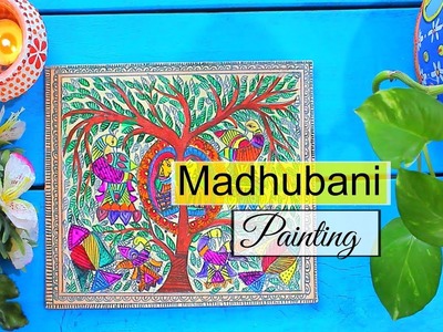A Simple MADHUBANI Painting for Beginners. Indian  Folk Painting