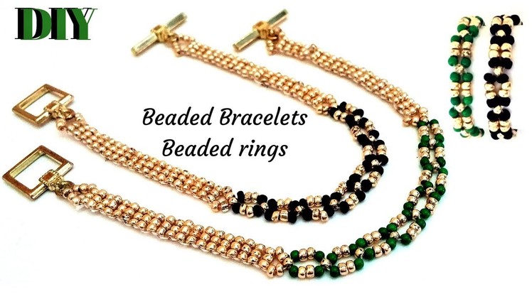 Beaded bracelets. beaded rings. jewelry making tutorial