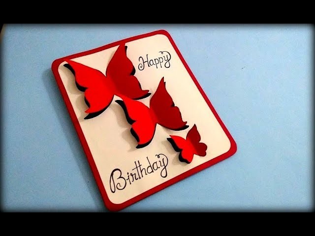 Beautiful Handmade Butterfly Birthday card Idea | DIY Birthday greeting card tutorial