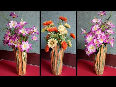 Best use of Old t-shirt and plaster of paris | Make a Beautiful flower vase