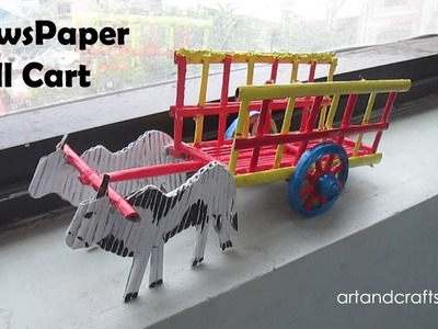 Bullock Cart| Best from Waste| NewsPaper Bull Cart|Newspaper showpiece