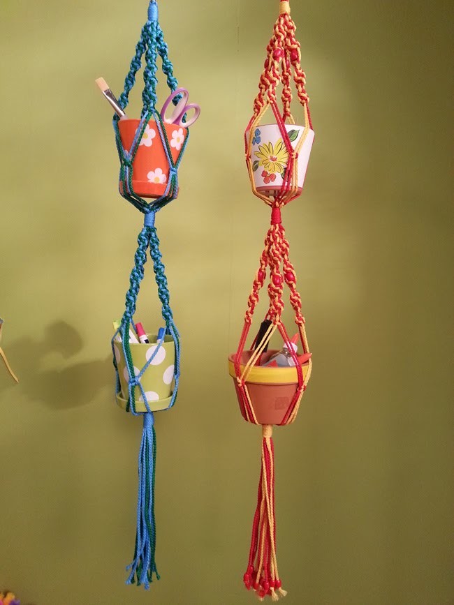 Candie Cooper & Katie Hacker Make a Macramé Art Supply Holder on Hands On Crafts for Kids (1603-1)