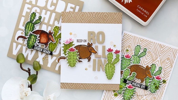 Color Layering Armadillo Cards | Color Layering With Yana