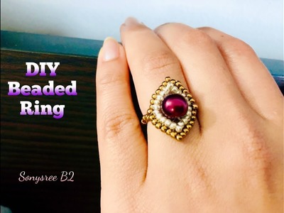 DIY Stunning Ring ????. Beaded Ring. How to make beaded Ring