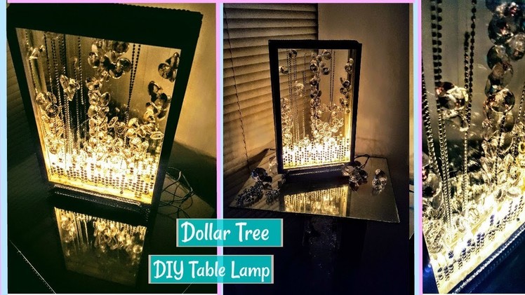 DIY Table Lamp - Dollar Tree Items - Glam