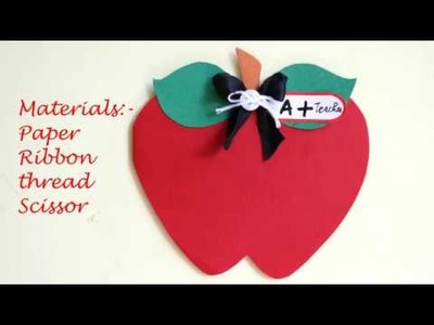 DIY Teacher's day card|Making teachers Apple card for kids|Cute craft for kids|Kids project ideas